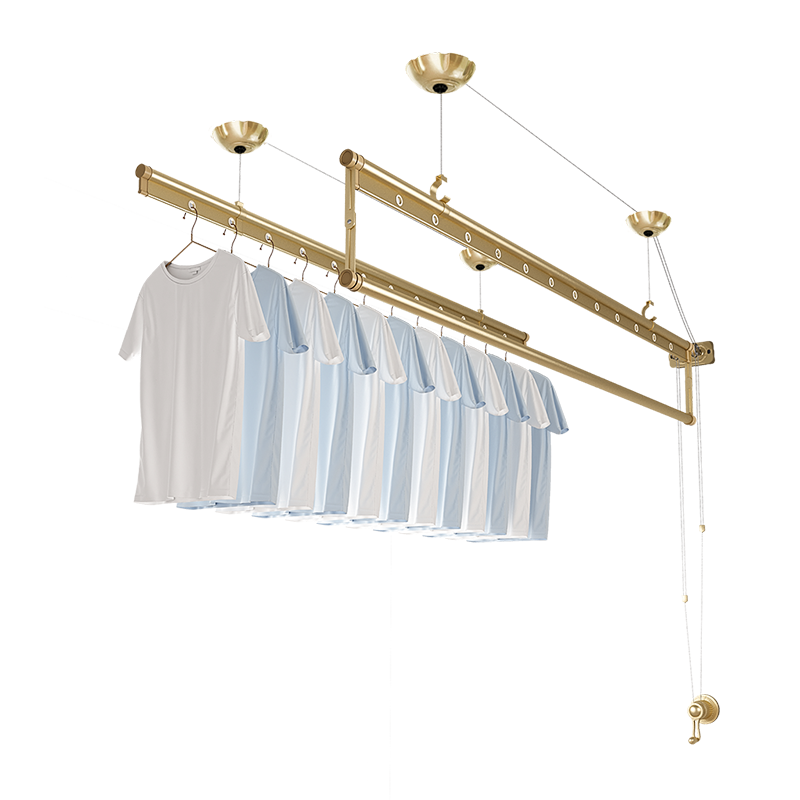 手动升降晾衣架单杆式手摇晒衣架阳台顶装室内晾衣杆