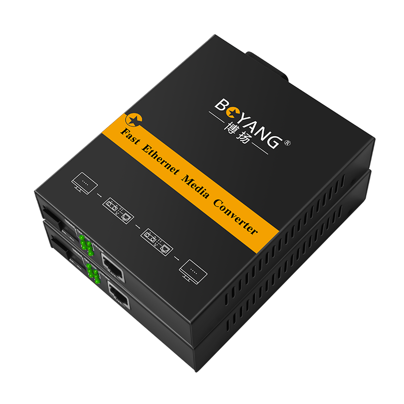 博扬(BOYANG)BY-NG613A/B 千兆单模单纤光纤收发器 光电转换器 防雷SC接口 25公里内置电源 一对价