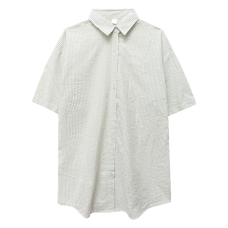 秋壳秋壳可盐可甜港风2022夏季新款短袖衬衫女糖果色叠穿纯色纽扣上衣