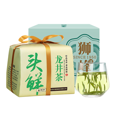 狮峰牌2024新茶龙井茶叶头采明前特级正宗绿茶春茶200g