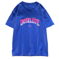 秋壳100%纯棉美式字母印花短袖t恤男女学生夏季时尚百搭ins潮情侣