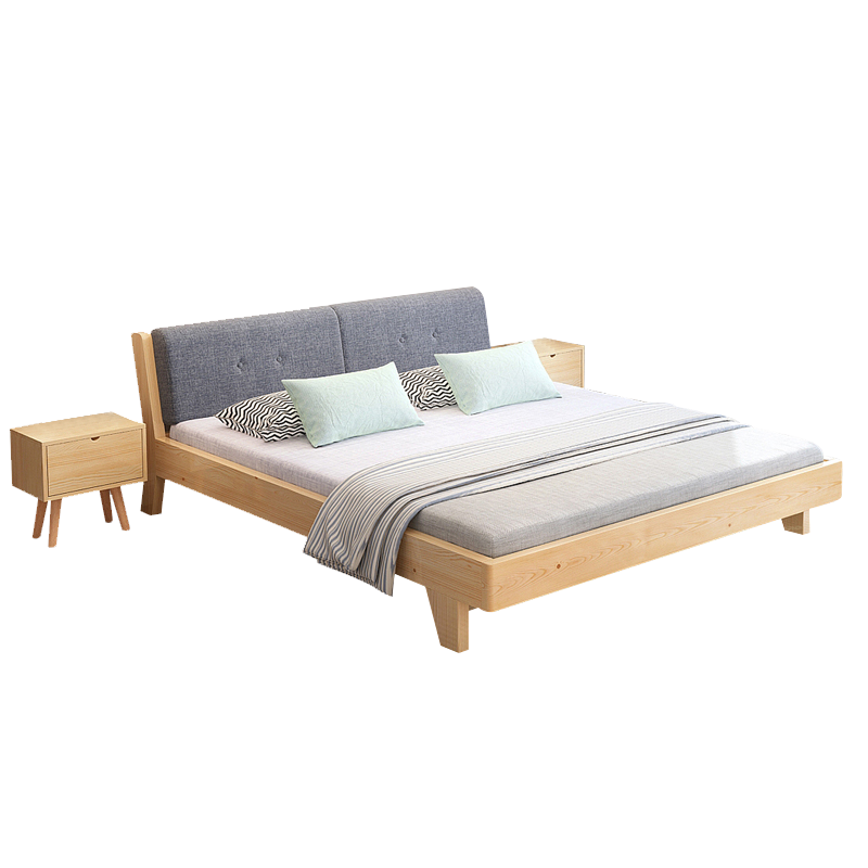 百冠环球 床 实木双人床主卧现代简约1.8米组合床 成人床 单人床成年 大人床1.5m北欧家具