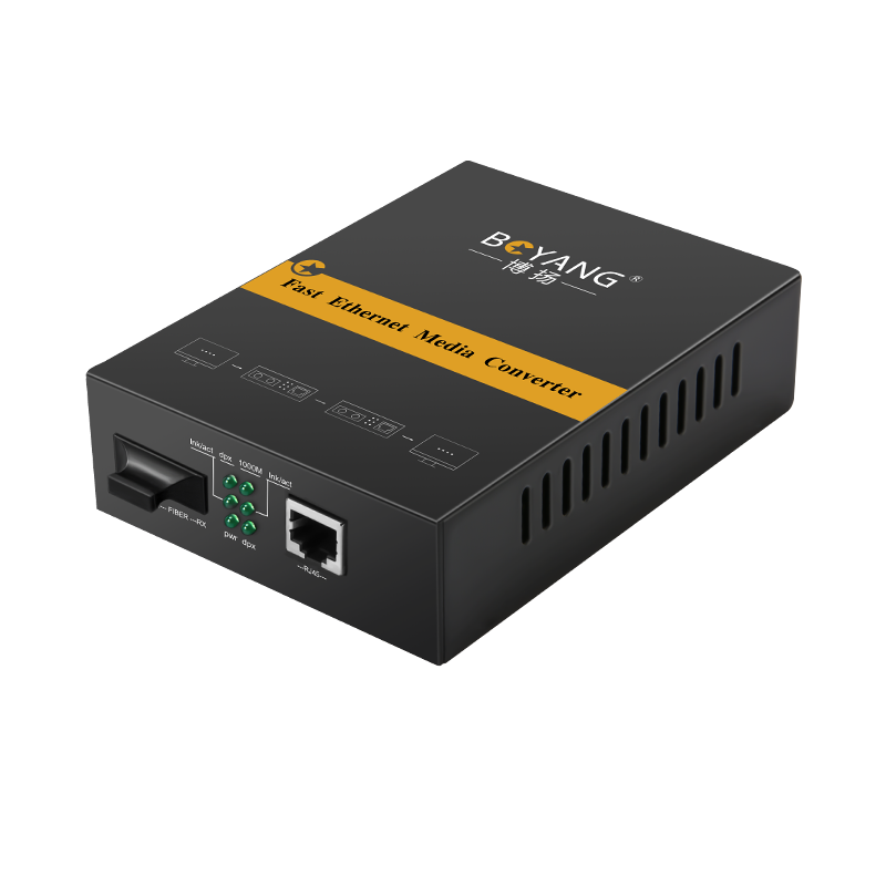 博扬(BOYANG)BY-NG850SC 千兆双纤多模光纤收发器 光电转换器 防雷SC接口 850波长550米内置电源