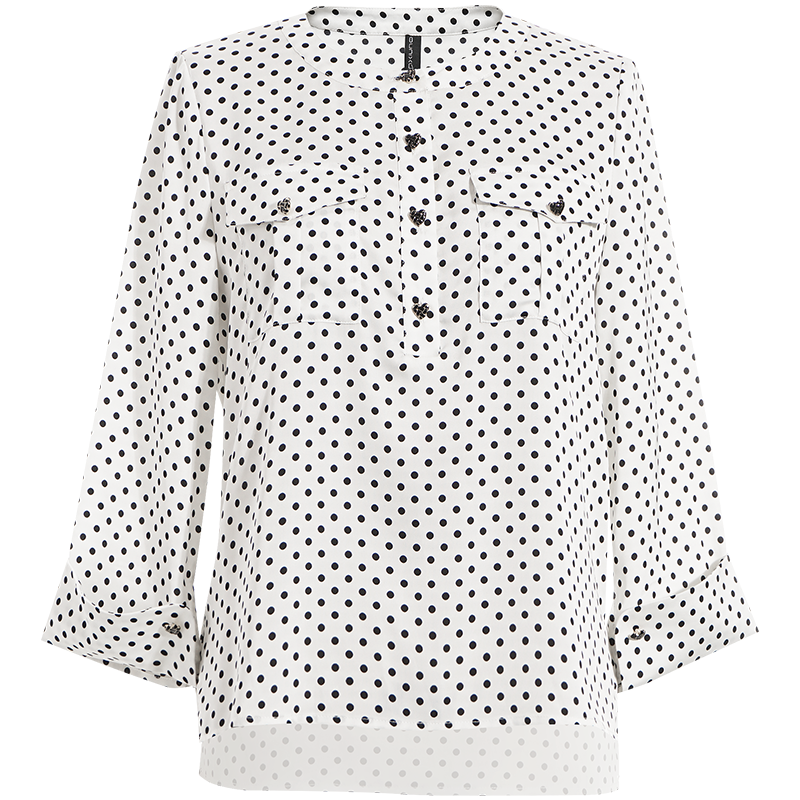 OUNIXUE欧昵雪 | [法式波点衬衣]春季设计感圆领小衫七分袖上衣减龄衬衫女