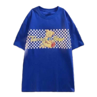 秋壳100%纯棉2022夏季新款卡通小熊休闲百搭时尚男女情侣半袖上衣