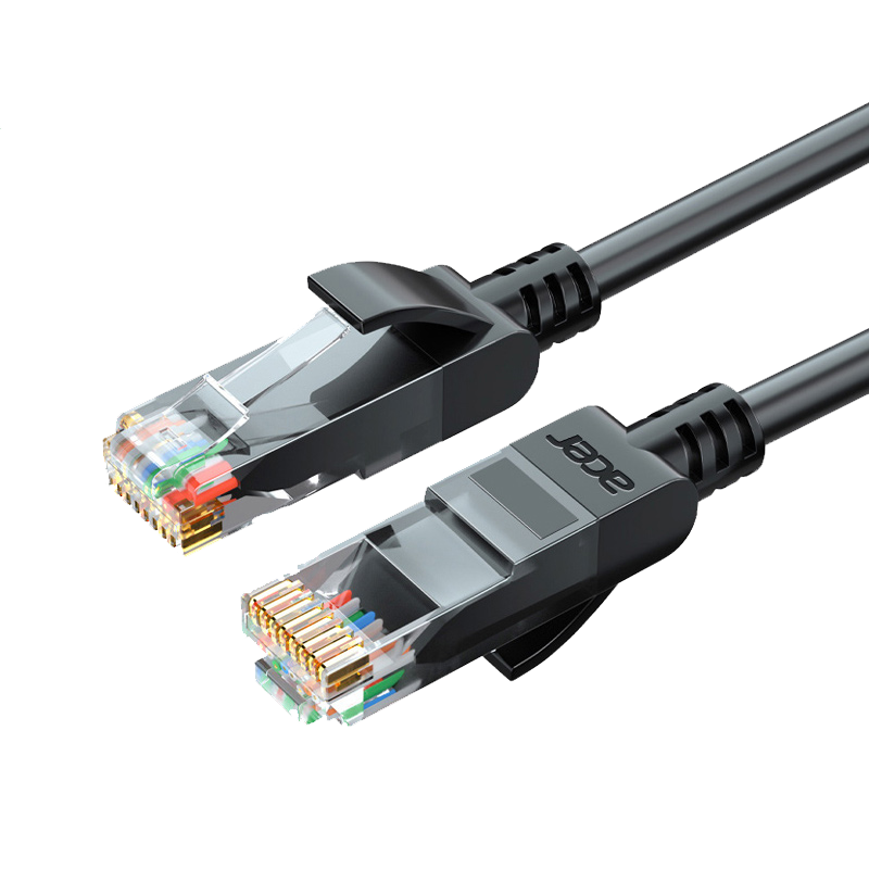 宏碁网线家用千兆超6六类10电脑路由器宽带五5高速成品网络线黑色1米