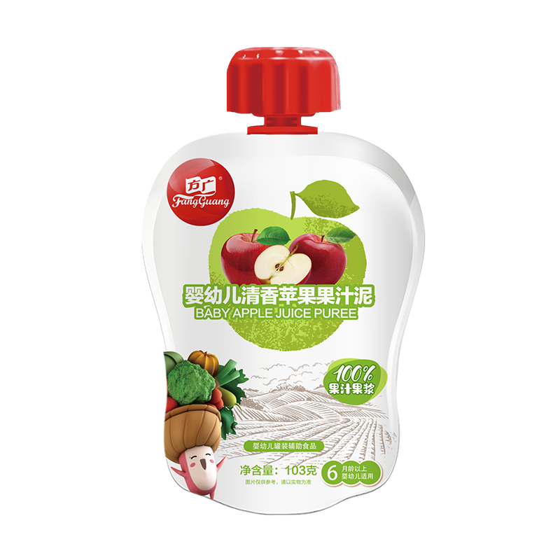 方广 婴幼儿清香苹果味果汁泥103g 婴幼儿辅食 宝宝果汁泥 儿童零食 水果泥 (6个月以上适用)