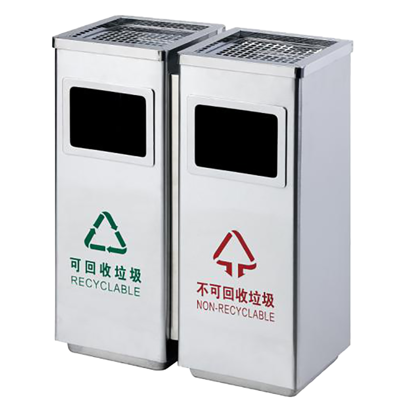 A28室内分类垃圾桶砂钢500*240*620