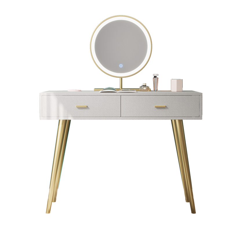 冬熊 北欧轻奢桌收纳柜一体小户型现代简约网红ins化妆梳妆台带灯Y910