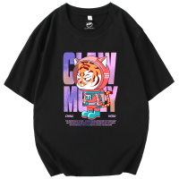 Claw money国潮短袖t恤男潮流宇航员印花半袖季宽松纯棉圆领体恤