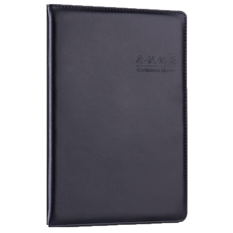 得力(deli) 7949-16K-80张 大号会议记录本 皮面本(黑) 5本装