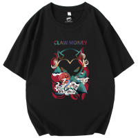 Claw money短袖T恤男夏季纯棉圆领国潮体恤宽松潮流印花百搭半袖