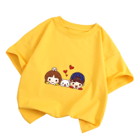 班蒂纳亲子装夏装一家三口装四口夏季短袖纯棉家居服T恤夏装D23