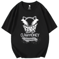 Claw money潮牌短袖T恤男夏季纯棉圆领体恤宽松潮流印花百搭半袖