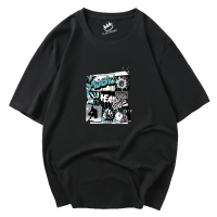 CLAW MONEY 短袖男纯棉宽松时尚涂鸦印花T恤潮流百搭休闲情侣装潮