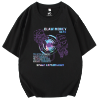 Claw money短袖t恤男2022夏季新款青少年纯棉大码宽松上衣半袖T恤