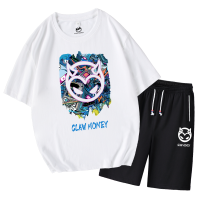 Claw money短袖T恤套装男潮流纯棉ins体恤休闲短裤宽松运动五分裤