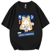 Claw money短袖T恤男圆领潮牌印花体恤帅气纯棉宽松大码潮流半袖