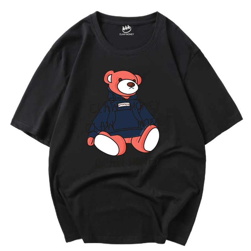 CLAW MONEY 短袖t恤男纯棉男生女生情侣风休闲男士宽松体恤衫