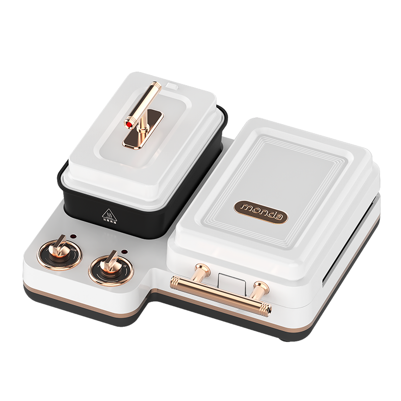 蒙达轻食机MD-SM6001粉色组合盘D(华夫盘+三明治盘+甜甜圈盘+鸡蛋仔盘)