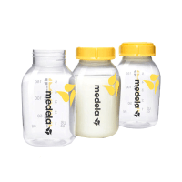 美德乐Medela储奶瓶150ml(3个装)存奶瓶喂宝宝奶瓶PP奶瓶标准口径奶嘴奶盖通用材质安全掉落不易破碎