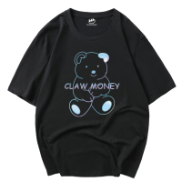 CLAW MONEY夏季男士短袖t恤上衣宽松纯棉半袖潮流nis印花运动衣服