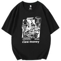 Claw money纯棉短袖T恤男圆领潮牌印花体恤宽松学生休闲潮流半袖