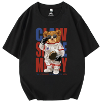 Claw money短袖t恤男士潮流2022夏季宽松印花纯棉学生体恤4