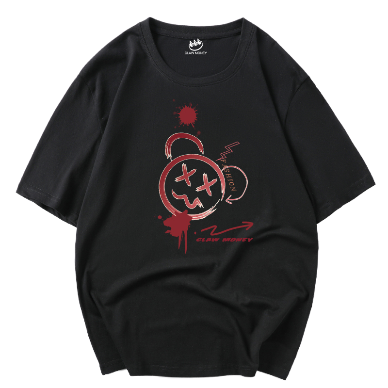 CLAW MONEY 夏季短袖t恤男潮牌ins宽松潮流休闲百搭纯棉圆领体恤