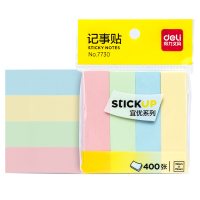 得力(deli) 76*19mm 彩色分类便利贴 记事帖记号便签纸便利贴学生荧光指示标签贴 7730 (混色)12包