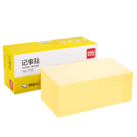 得力(deli)12本黄色便利贴粘性便签纸 76*76mm备忘留言纸/记事贴/N次贴办公用品 7733 记事贴(淡黄)