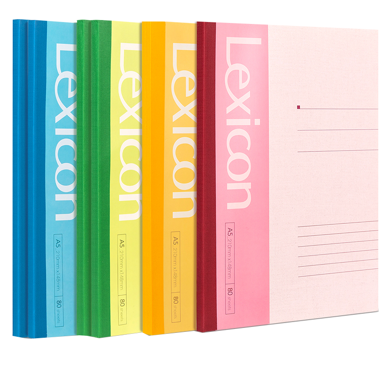 得力(deli) A5 80张 7654 办公无线装订本 软抄本记事本 工作笔记本办公用品 (混) 6本装