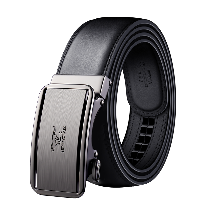 七匹狼皮带男士真皮高档正品2022新款潮纯牛皮男款腰带自动扣裤带
