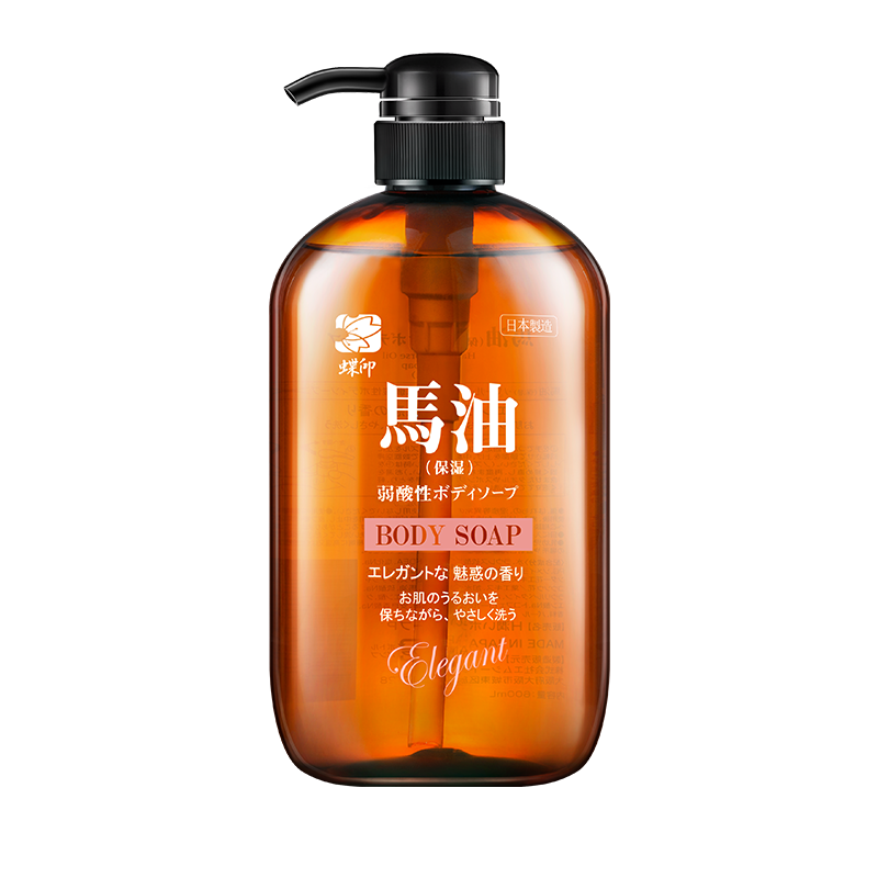 日本进口蝶印 马油珍珠精华沐浴露600mL