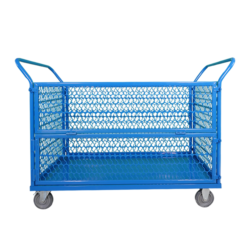 尔迈 手推搬运车物料周转车物流车间仓库折叠围栏车重型工具车笼车 重型网车1.2米