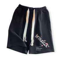 CLAW MONEY 华夫格短裤男夏季休闲百搭运动裤港风抽绳宽松五分裤