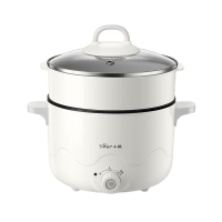 小熊(Bear)电热锅 电煮锅 电蒸锅 多功能锅DRG-C18K2 白色 配蒸笼