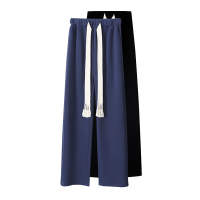 秋壳克莱因蓝运动裤女宽松束脚卫裤春夏高腰显瘦休闲两穿阔腿裤女