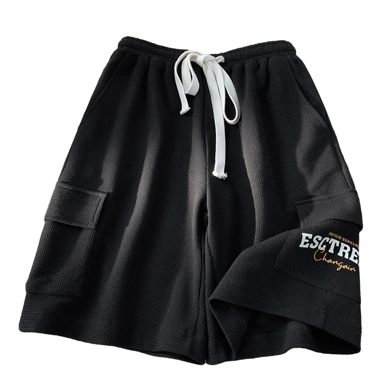 WOOG2005日系复古工装短裤男夏季潮牌ins直筒宽松休闲运动五分裤