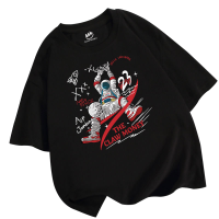 Claw Money短袖t恤男士夏季宽松港风落肩体恤圆领纯棉潮流情侣装