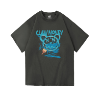 CLAW MONEY 夏季新款短袖t恤男半袖潮裤印花宽松纯棉潮流百搭上衣