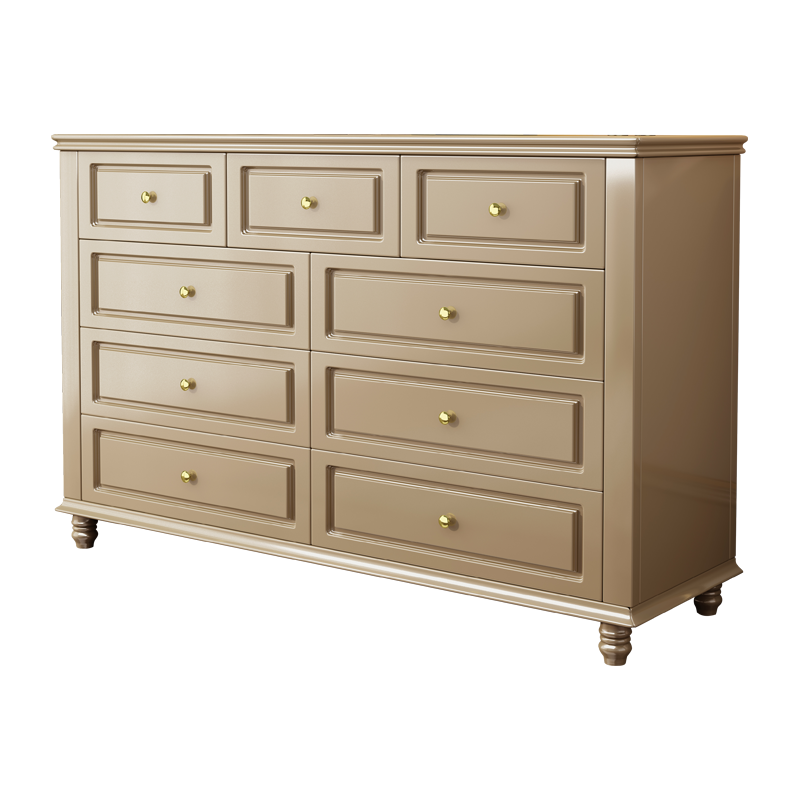 梵宜美式轻奢现代简约橡胶木113#斗柜储物柜收纳柜九斗柜客厅卧室家具