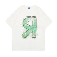 秋壳纯棉美式潮流小众设计感字母印花短袖T恤女2022百搭圆领上衣