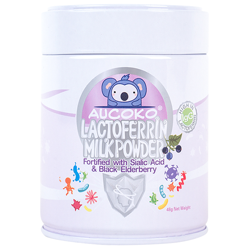 澳洲进口AUCOKO尤可可高含量52倍乳铁蛋白粉紫晶版48g/罐装 儿童免疫营养乳清蛋白粉