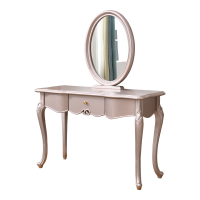 梵宜美式轻奢橡胶木梳妆台11#卧室小型现代简约化妆柜带梳妆镜妆凳
