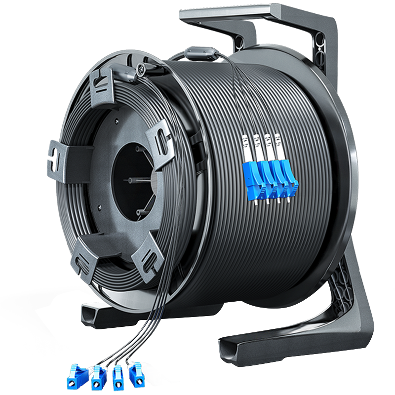 千天(QANTOP)室外单模4芯野外光缆200米 铠装光纤LC-LC防水基站通信野外抢修光缆 QT-LC403