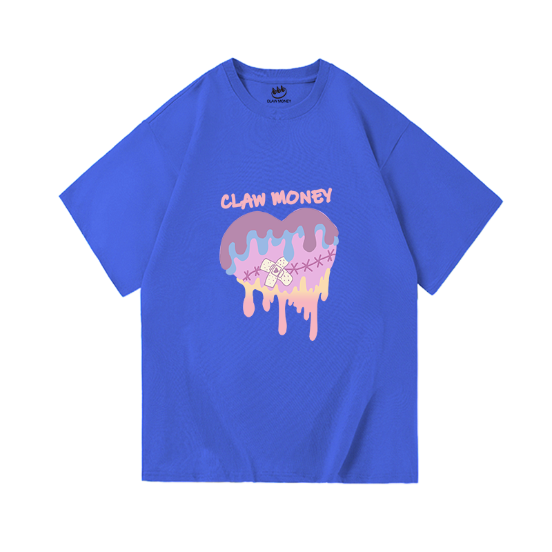 CLAW MONEY 短袖T恤男夏季新款潮牌宽松体恤休闲百搭纯棉圆领上衣