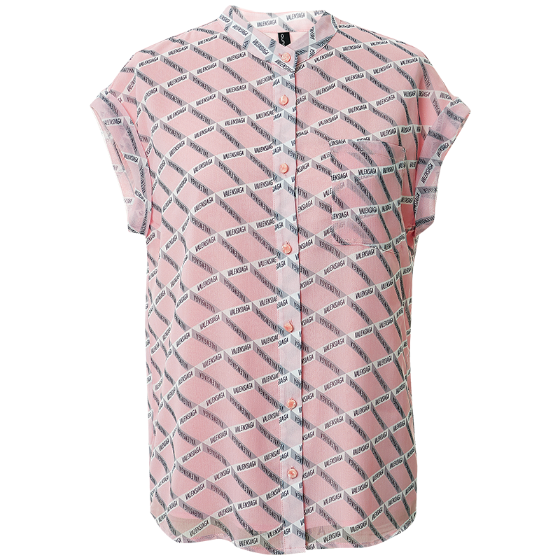 OUNIXUE欧昵雪 | [休闲气质小衫]夏季通勤百搭立领直筒上衣字母格纹衬衫女