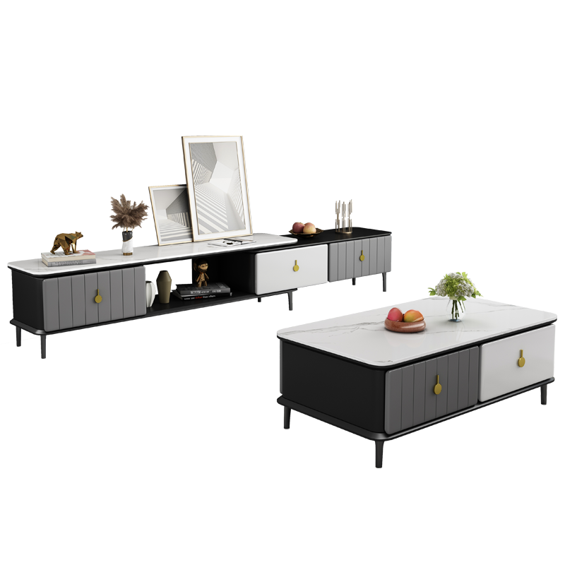 梵宜岩板茶几电视柜组合意式轻奢小户型北欧茶几客厅家用