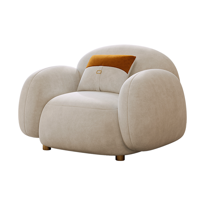 冬熊网红奶油风阳台休闲椅轻奢卧室云朵懒人小沙发北欧单人躺椅XCZ042休闲椅